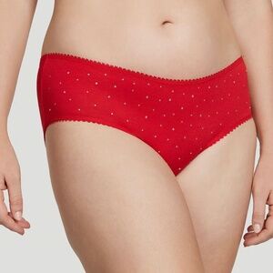 NWT Victoria’s Secret Stretchy Hiphugger Panties with Bling | Red | XL